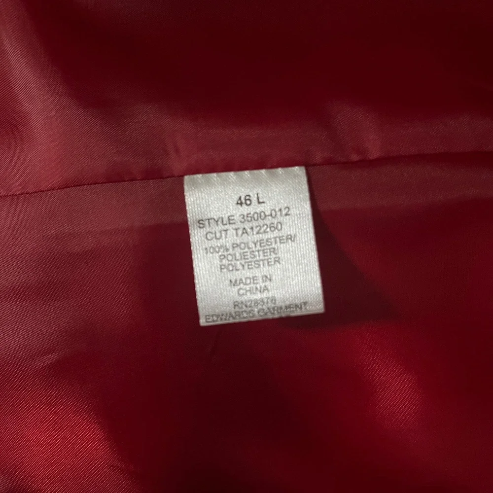 Edwards Blazer Mens 46L Red Solid Notch Lapel‎ Single Vent Two-Button Career
